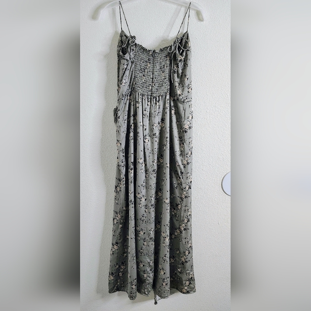 Reformation Marguerite 100% Silk Endive Tie Straps Dress Sz 12 Floral Print - Picture 12 of 16